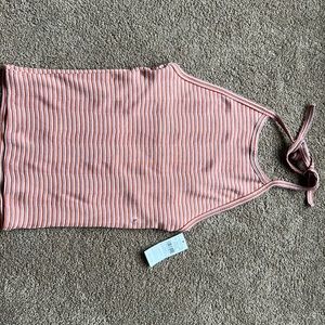 Pink and white tank top